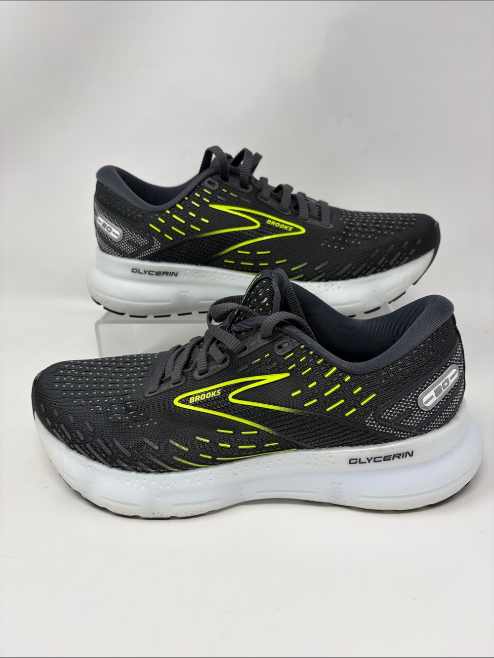 Brooks Glycerin 20 GRAY ATHLETIC shoe neon accents women’s 6.5 EXCELLENT COND